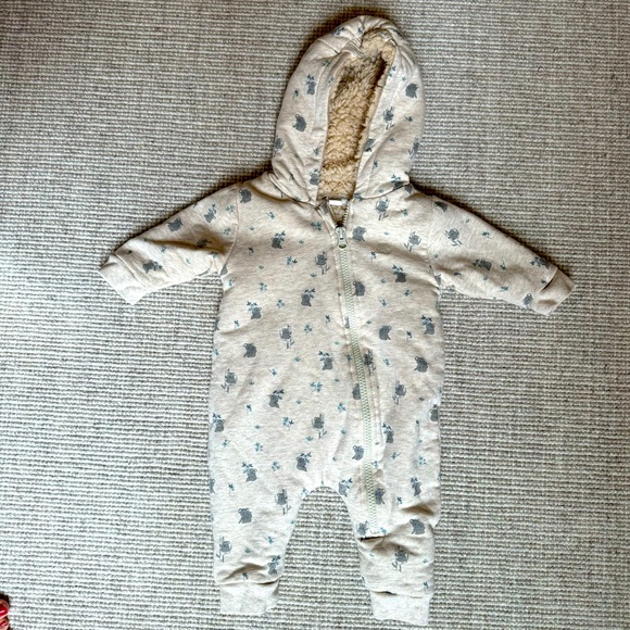 NWOT -Baby Cottons Sherpa Lined Zip Coverall/bunting sz 3m - Picture 1 of 5